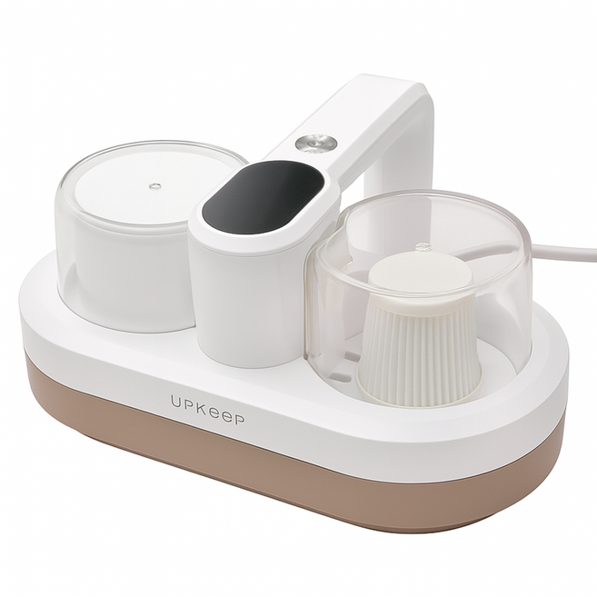 고래흡입력 업킵 침구청소기 침대 이불 카페트 살균 청소기, 화이트