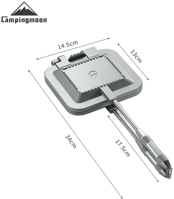 캠핑 조식 그릴 팬 Campingmoon TT-1315 분리형 손잡이 다용도 팬케이크 샌드위치 프레스 가방 포함, 02 bktt-1315