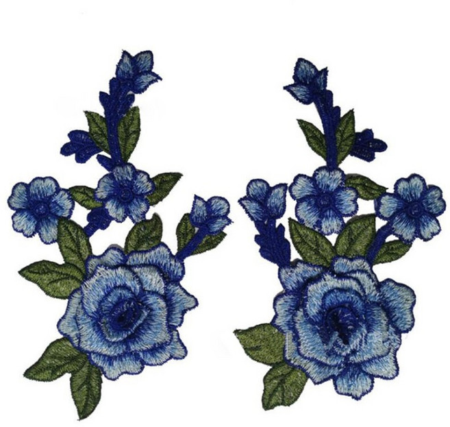 와펜 자수 패치 열접착 빈티지 캐릭터 명품와펜 2 개대 장미 꽃 아플리케 diy 공예 stiker 청바지 모자 가방 의류 액세서리 배지(바느질 또는 다림질)