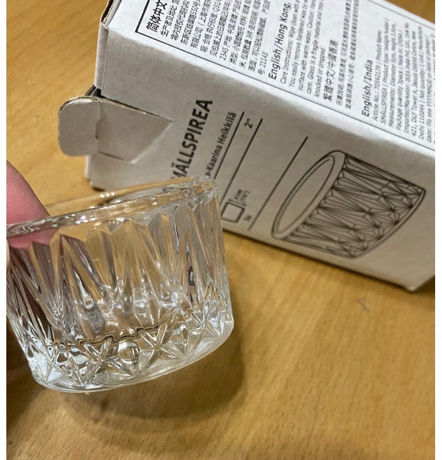 IKEA BLADFÅG 透明玻璃燭台 燭杯 環保蠟燭香氛蠟燭, 透明, SMALL SPIREA燭台 單入
