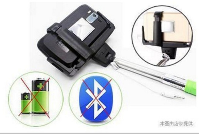 新款免藍芽免電池線控自拍神器, 1個