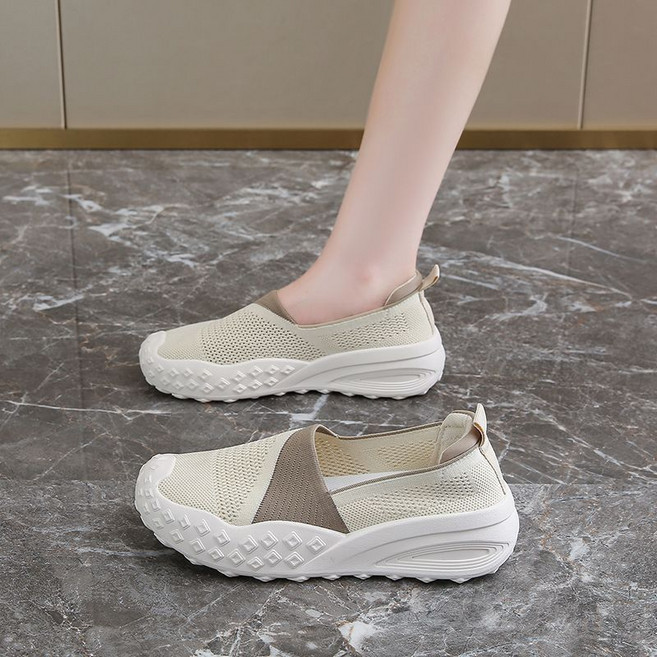 網布透氣軟底休閒女鞋