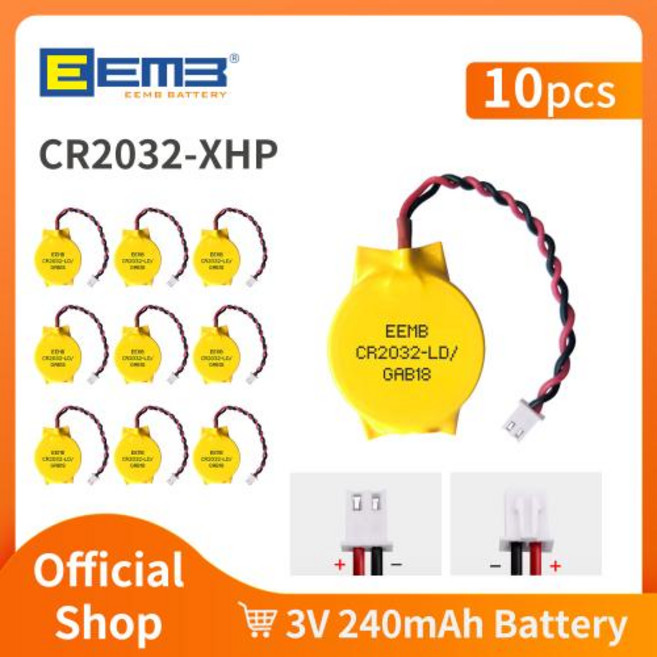 10PCS CMOS 버튼 셀 3V CR2025CR2032 배터리플러그 포함 마더보드 노트북 PC 컴퓨터용 교체 배터리, 4)CR2032-XHP, China Mainland