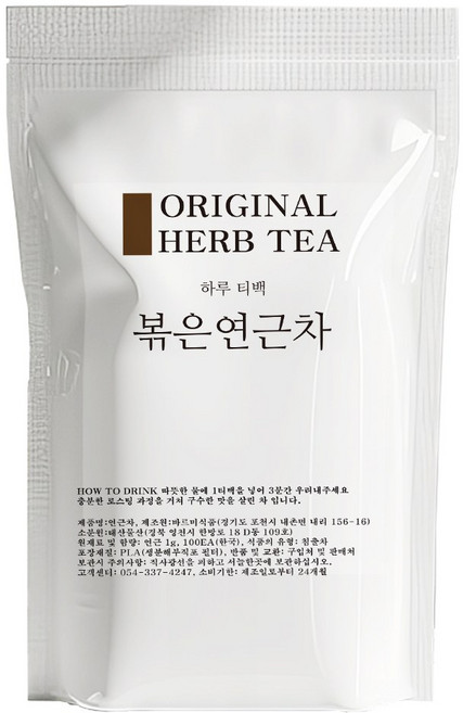 국산 연근차 생분해 티백, 1개, 100개입, 1g