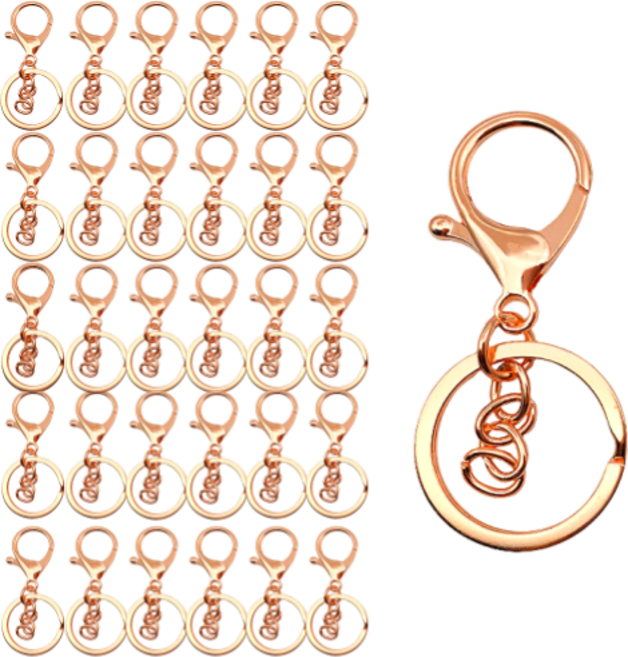 스켈 키링 열쇠고리 키링 부자재, 20개, 로즈골드