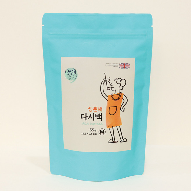 쿠킹웰 친환경생분해 다시백, 중(M), 55개입, 1개