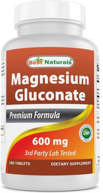 마그네슘 글루코네이트(마그네슘 글루코네이트 600mg에서 원소 35mg) 180정, Unflavored, 180 Count (Pack of 1), 1개