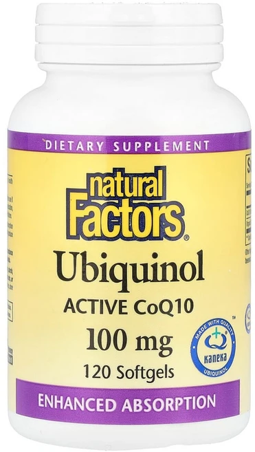 네츄럴펙터스 유비퀴놀 QH 활성 CoQ10 100mg 소프트젤 120정, 1개 - 쿠팡