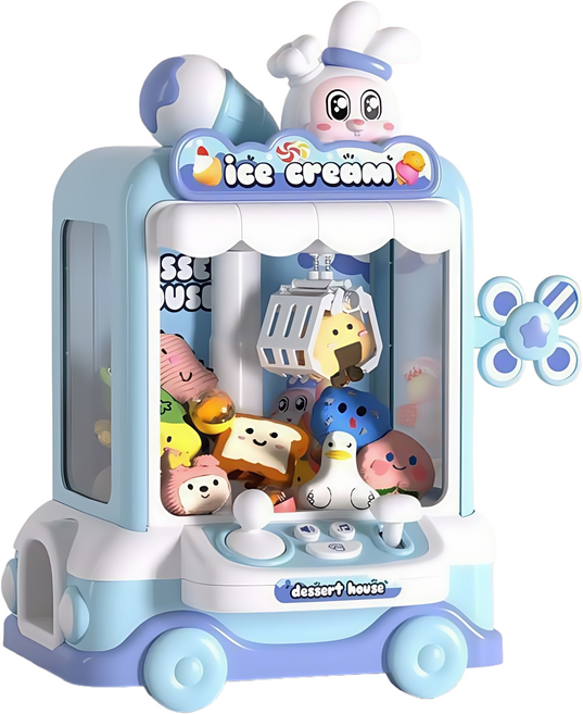 迷你夾娃娃機 兒童益智玩具 糖果機 親子互動遊戲, 藍色, 1個