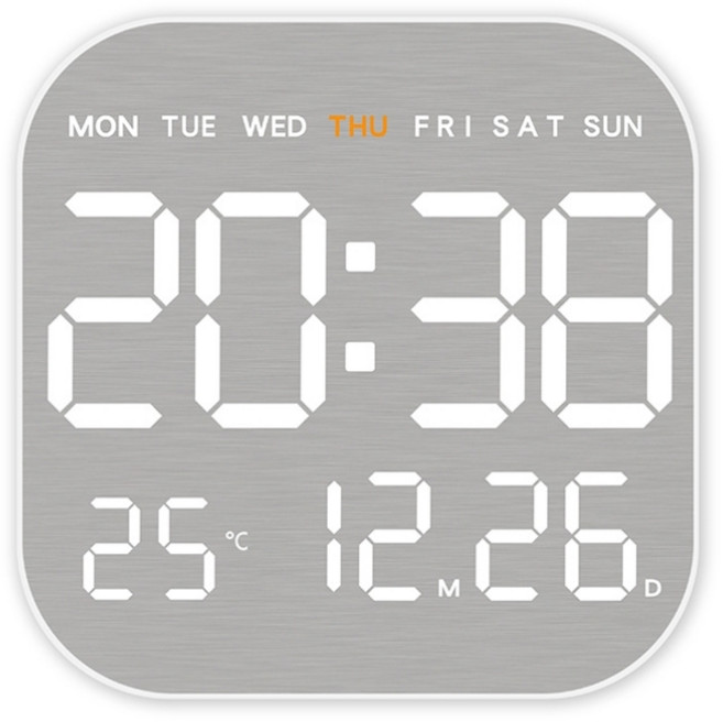플랜와이 스퀘어 탁상 벽걸이 겸용 LED 시계, 화이트본체