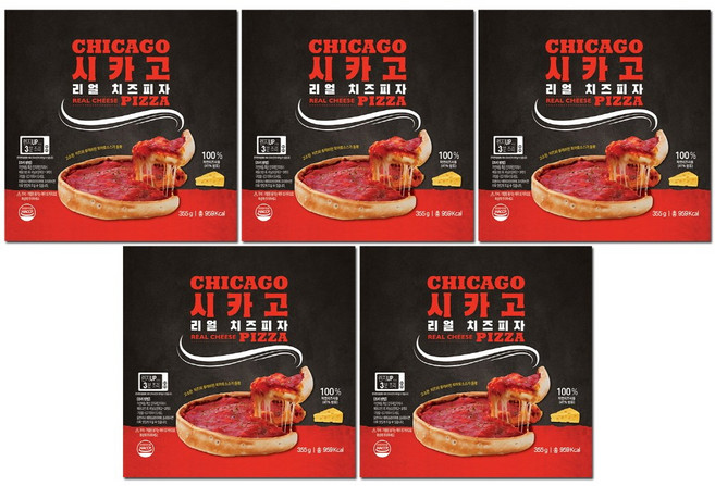 리얼 시카고피자 치즈 5판 세트, 5개, 355g