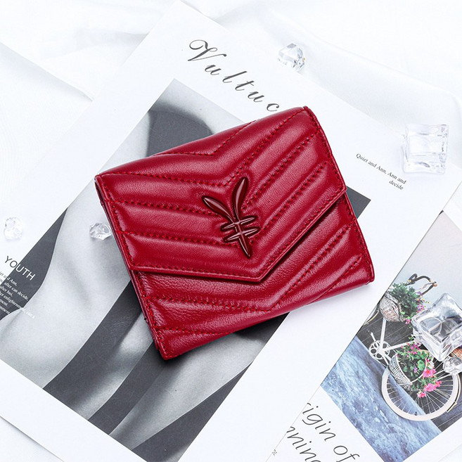 양가죽 반 접이식 지갑 여름 가죽 대용량 반으로 접는 머니클립 멀티핀 반지갑