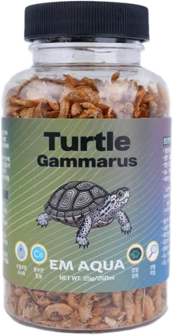 감마루스 거북이 사료 건조 새우 간식 먹이, 1개, 250ml