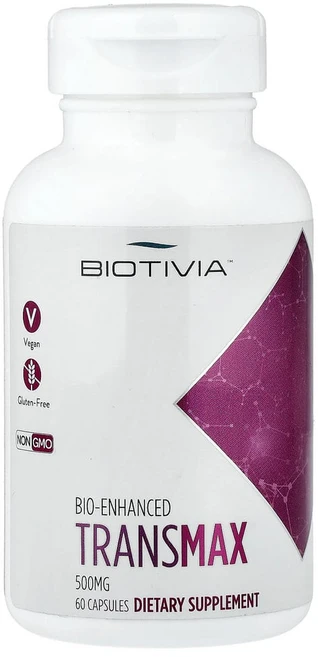 Biotivia 바이오티비아 Trans맥스 트랜스 레스베라트롤 98프로 500mg 캡슐 60정, 1개 - 쿠팡
