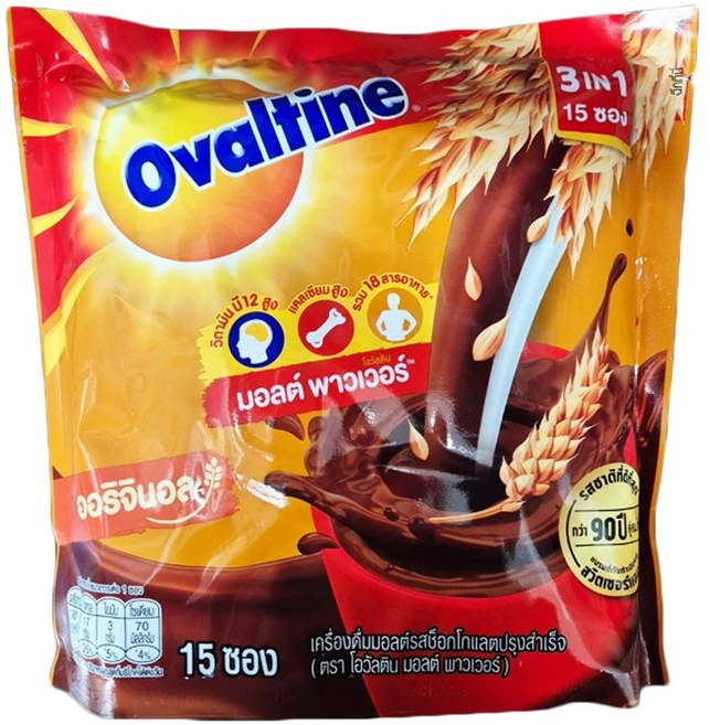 태국 오발틴 코코아 3in 450g 핫초코 스틱 Thi Ovaltine Cocoa, 30g, 1세트, 15개입 - 쿠팡