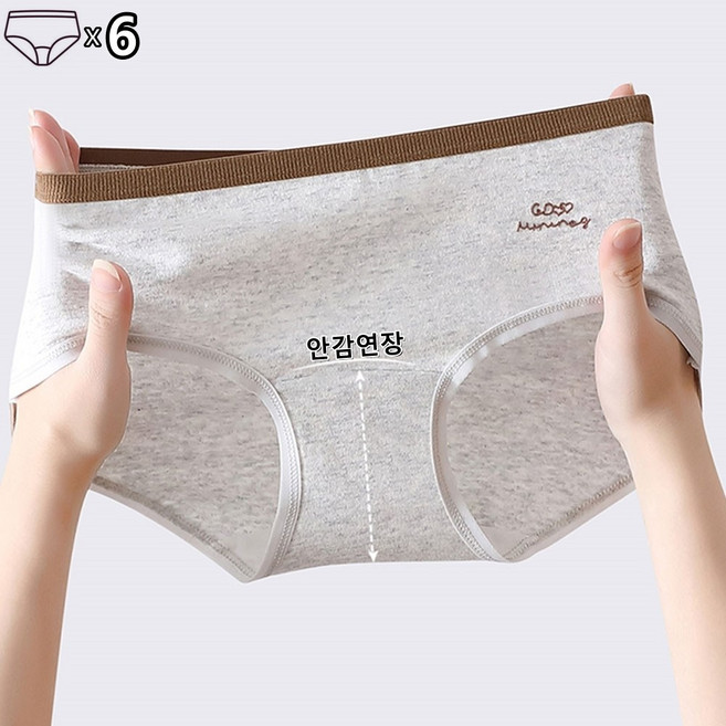 파리카노 여성 안감연장 순면 팬티 6장세트