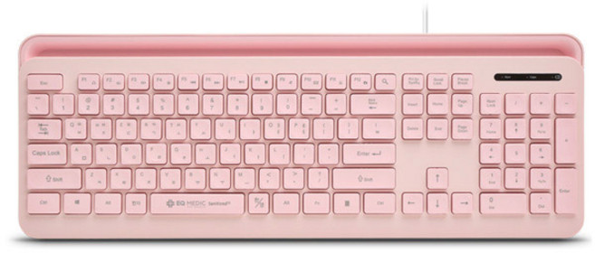 이큐웨어 이큐메딕 Sanitize-K1 항균 모바일 거치형 저소음 유선 키보드 (핑크)