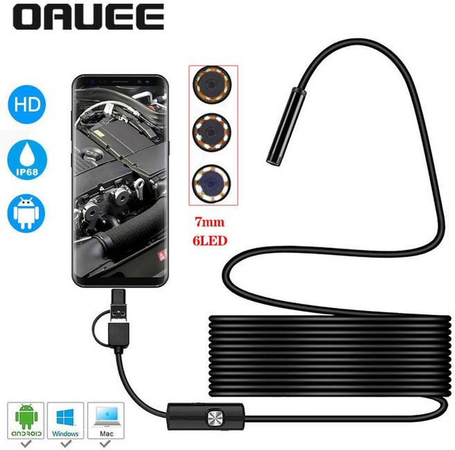 미용실두피진단기 무선 두피현미경카메라 휴대용 두피현미경 거치대 모발카메라 스마트폰 두피카메라 모발 현미경 android 내시경 검사 68, 5.5mm 1m