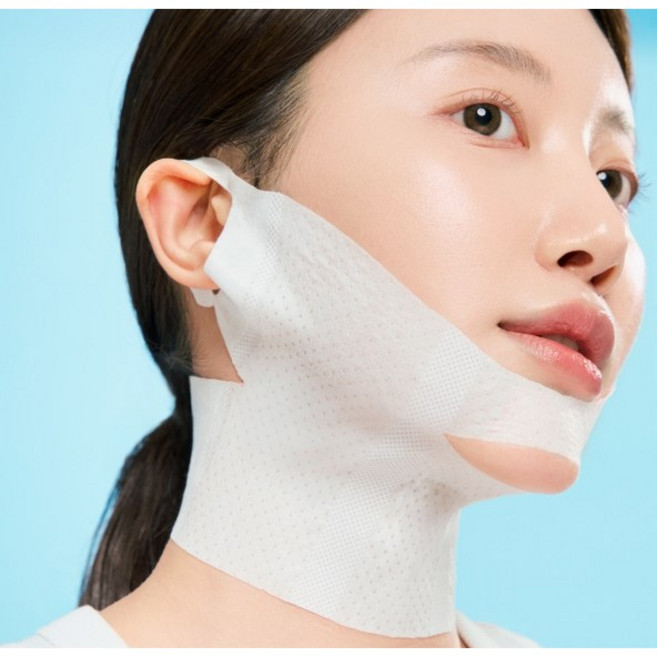 스킨폭스 브이넥쎄라 V라인 리프팅 마스크팩 턱선 개선 목팩 벨크로 고정형 크림제형 7매, 28개, 1개입