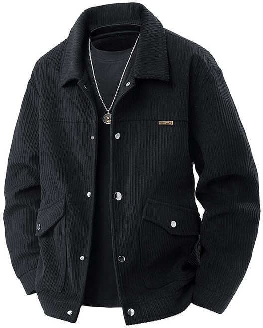 ANYOU 남성 봄 코듀로이 자켓 오버핏 빈티지 카라 캐주얼 점퍼