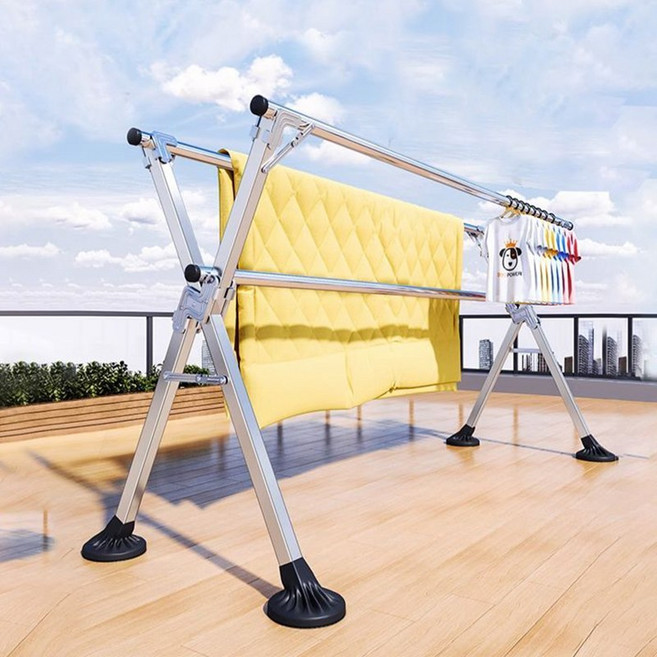 접이식빨래건조대 튼튼한 신축 조절 가능 이불건조대, 신축 파이프