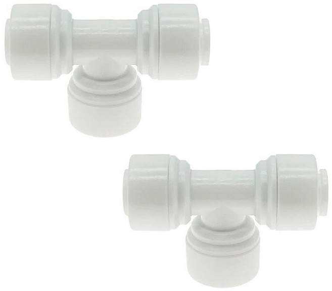 정수기 부품 엘보 T피팅 6.35 mm 1/4인치 x 2개, T 피팅