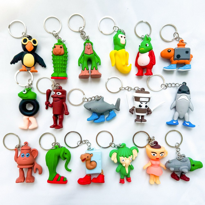 이탈리안 브레인롯 Italian brainrot 실리콘 키링 17종 k0602, 17개, 혼합색상