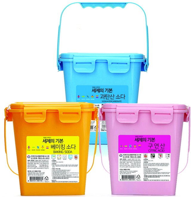 세제의기본 천연 세제 3종 세트 베이킹소다+구연산+과탄산소다 2kgX3개, 1세트