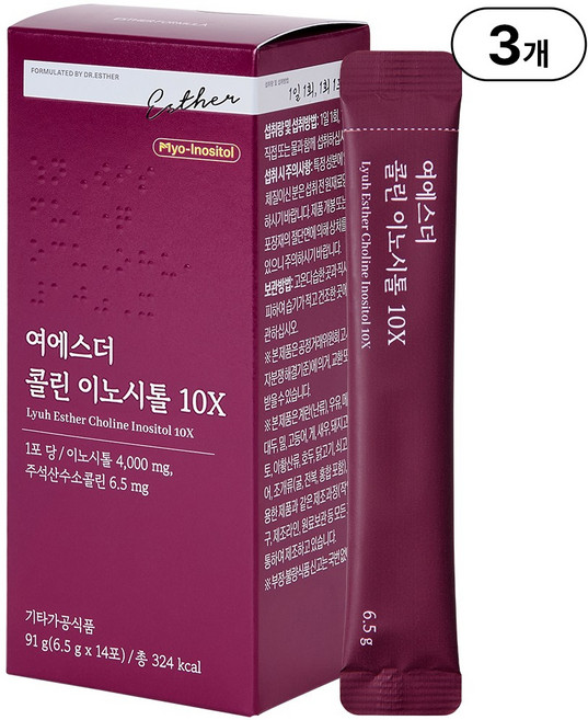 본사직영 여에스더 콜린 이노시톨 10X 국민영양 프로젝트, 3개, 14회분