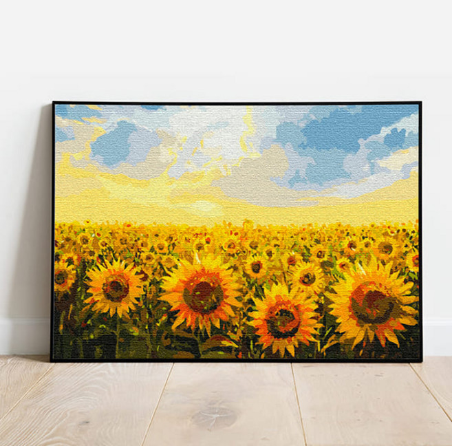플레이어바웃 DIY 명화 그리기 세트 40 x 50 cm, 노을과해바라기, 1개