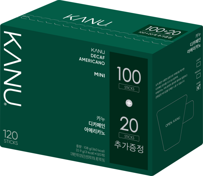 맥심 카누미니 디카페인 아메리카노 100T+랜덤사은품, 0.9g, 100개입, 1개