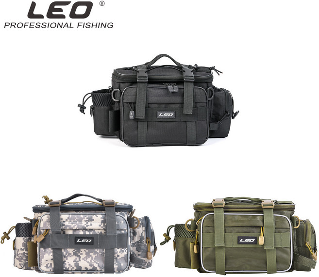 LEO LoveFish 방수 멀티 포켓 낚시가방 LEO-852, 블랙
