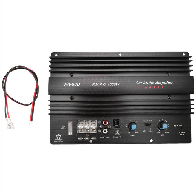 PA-80D 12V 1000W 자동차 오디오 고전력 증폭기 AMP 보드 강력한 서브 우퍼베이스 AMP 자동차 플레이어, 검은색