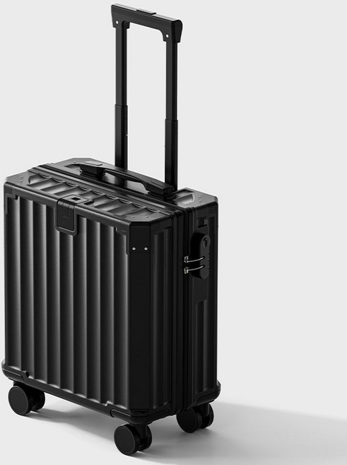 EMINI HOUSE 輕便多功能迷你登機箱 靜音萬向輪 USB充電 手機支架 折疊杯架, 1個, 尊貴黑丨基礎款20寸丨輕便小巧可登機