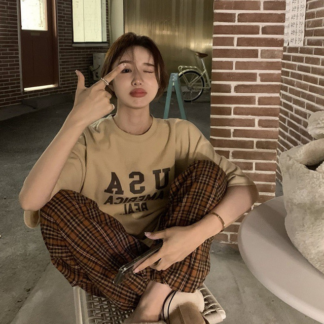 韓版寬鬆素色短袖T恤女上衣