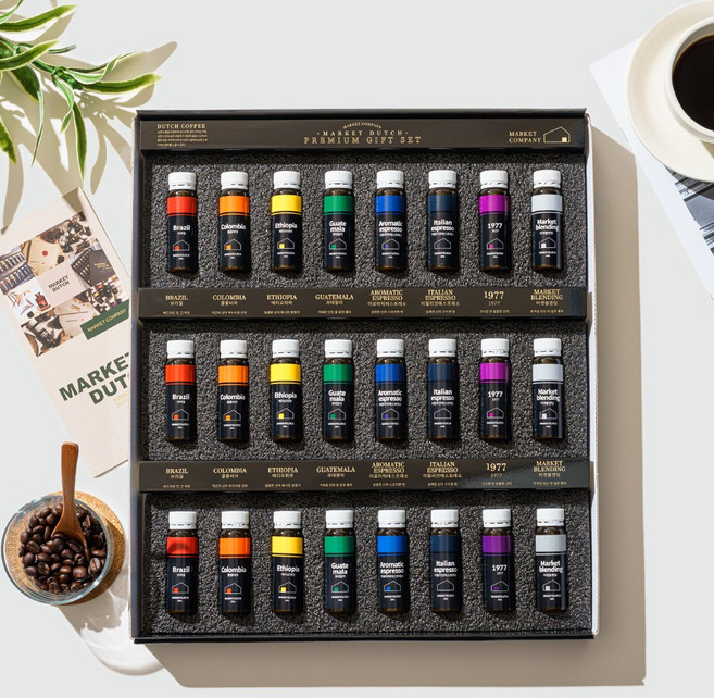 마켓더치 선물세트 더치커피 스페셜티원두 앰플형 콜드브루원액 답례품 + 선물용가방, 23ml, 1개, 24개입, 23ml
