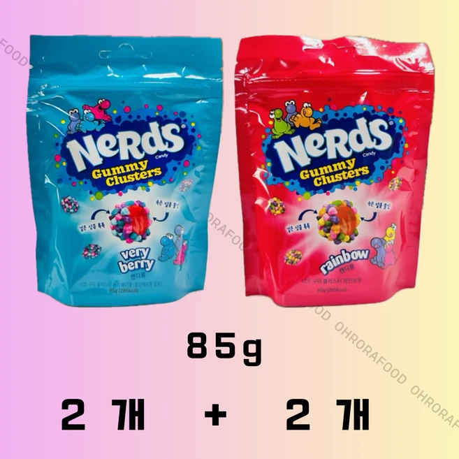 매일 너즈 구미 클러스터 레인보우 85g + 베리 85g(각2개씩 총 4봉지), 4개 - 쿠팡