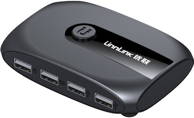 UnnLink 优联 USB共享器 雙主機電腦分享器 四進二出, 1個