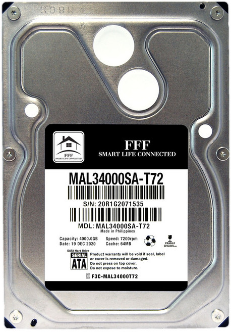 3.5인치 하드디스크 4TB 에프쓰리 HDD SATA3 7200RPM 64MB 4테라, MAL34000SA-T72