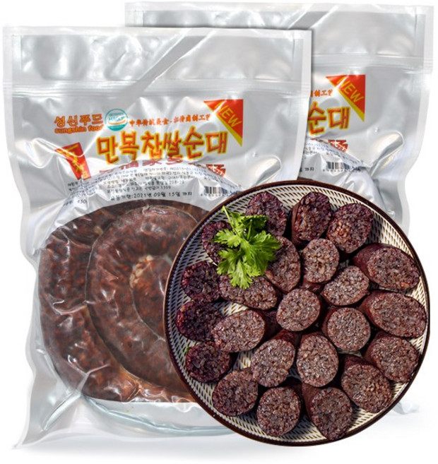 천미방 만복 찹쌀 순대 중국 순대 간식 식품 재료, 2개, 450g