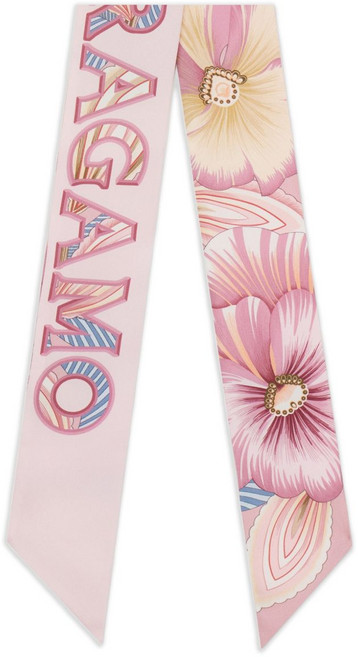 페라가모 브레자 프린트 실크 스카프