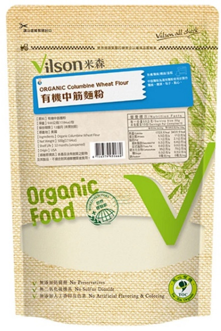 米森 有機中筋麵粉 500g, 1個