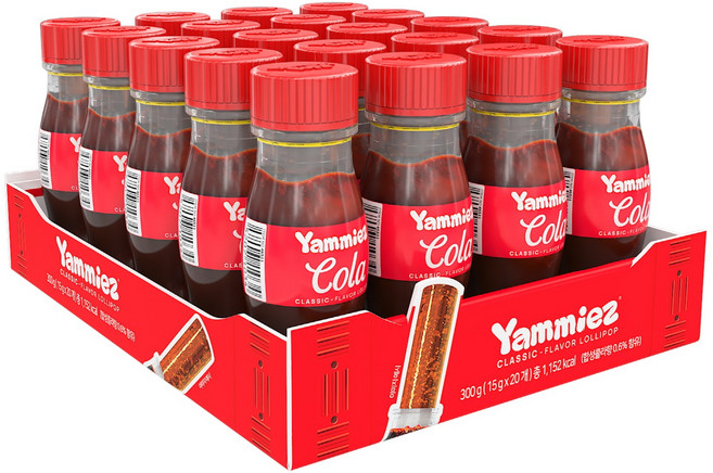 야미즈 푸쉬팝 립스틱 롤리팝 캔디 콜라향, 20개, 15g