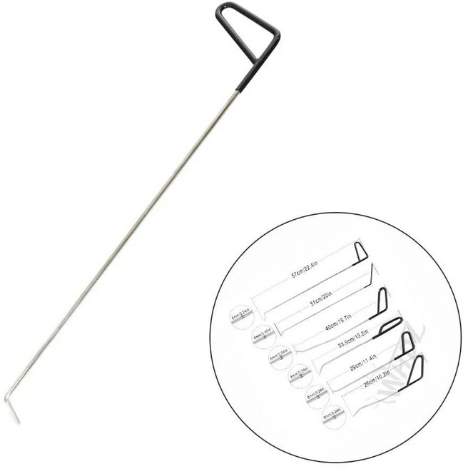 덴트 제거 로드 덴트 수리 도구 페인트 없는 덴트 제거 풀러 세트 자동차 우박 손상 도어 딩 수리 도구 자동차 차체, 1개