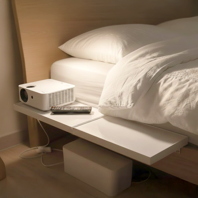 [DAMDA] 무타공 다용도 창틀선반 침대 사이드 선반 테이블, 1+1 (총 2개)