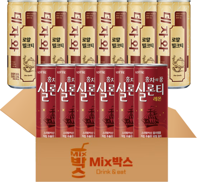 [믹스박스] 데자와+실론티 2종 세트 12개입, 2세트, 240ml