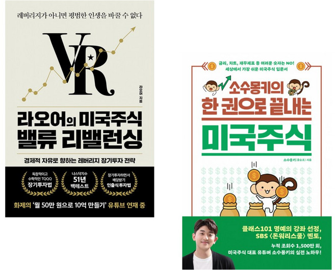 (라오어) 라오어의 미국주식 밸류 리밸런싱 + (소수몽키) 소수몽키의 한 권으로 끝내는 미국주식 (전2권)