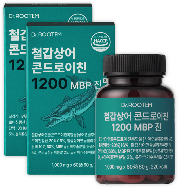 남진 철갑상어 연골 콘드로이친 1200 식약청인증 mbp 닥터루템, 2개, 60정