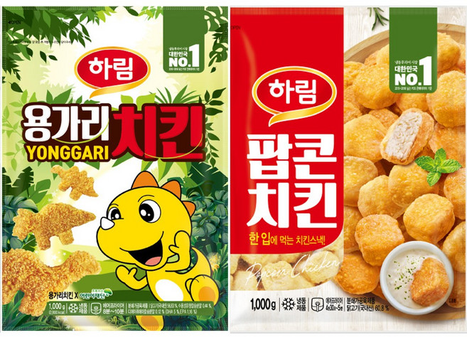 하림 용가리 + 팝콘치킨 세트, 1세트, 2kg