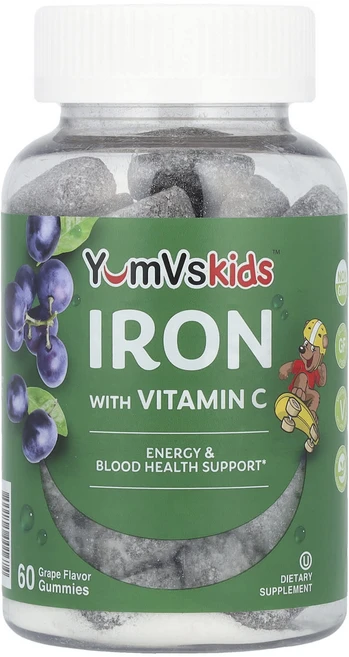 YumVs 비타민C 함유 철분 구미젤리 포도 맛 구미젤리 60개, YumVs비타민C함유철분구미젤리포도맛구미젤리60개, 1개, 60정 - 쿠팡